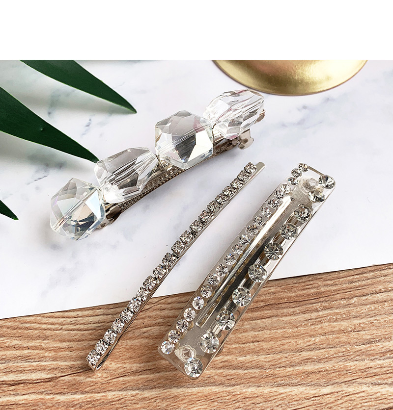Fashion Silver Alloy Diamond-studded Hair Clips Three-piece,Hairpins
