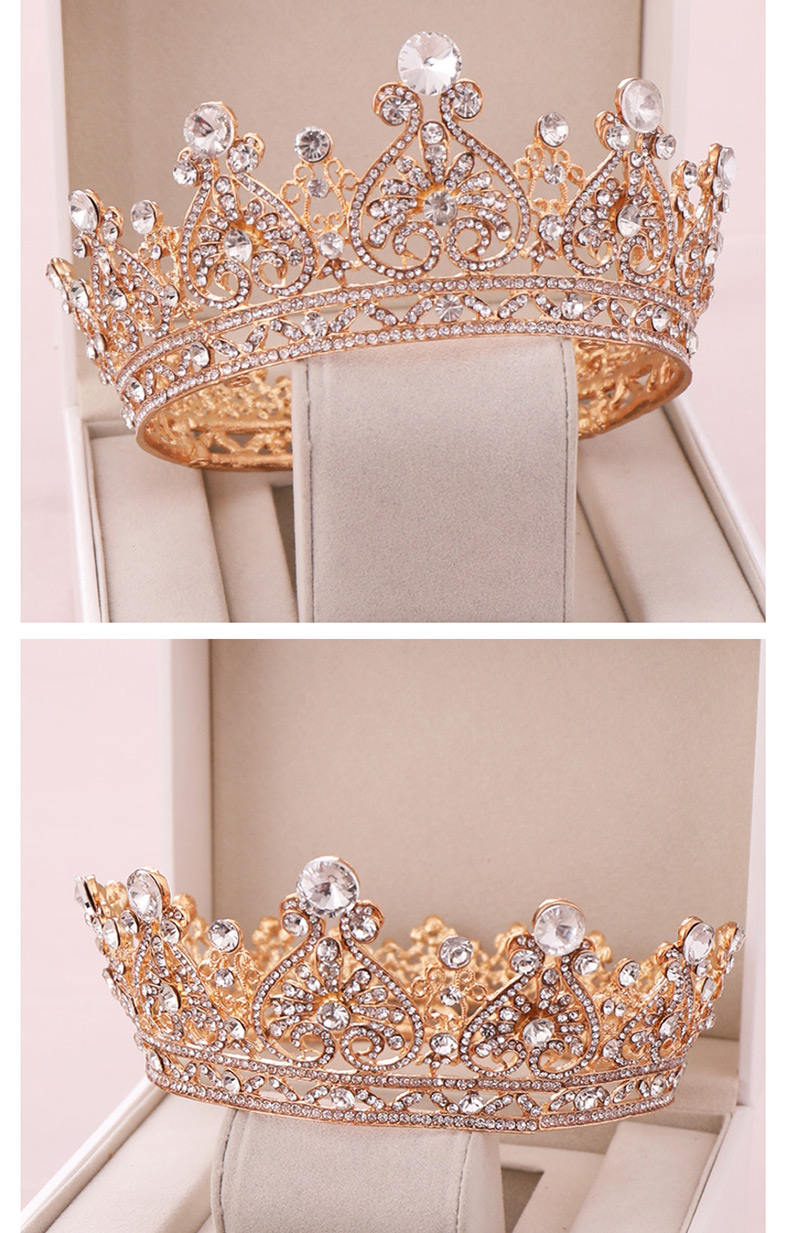 Fashion Gold Diamond-shaped Heart-shaped Crown,Head Band