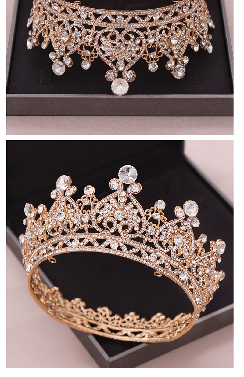 Fashion Silver Diamond-shaped Heart-shaped Crown,Head Band