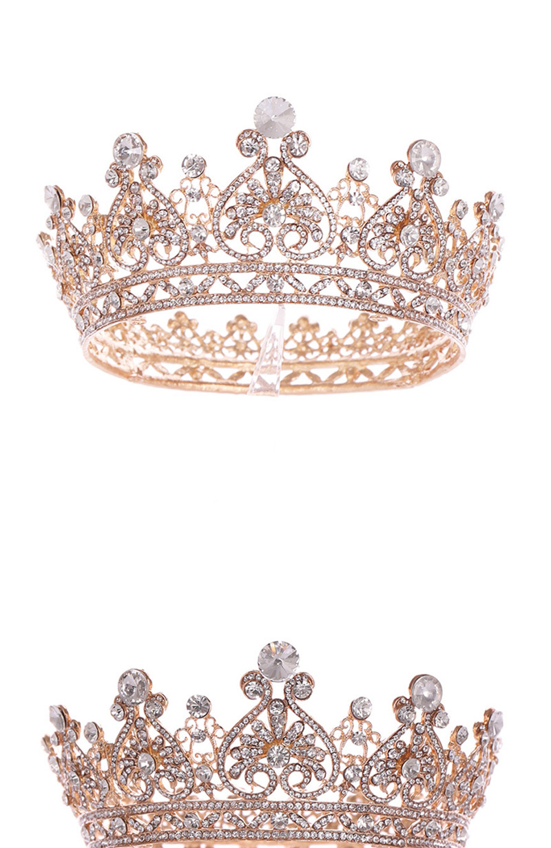 Fashion Gold Diamond-shaped Heart-shaped Crown,Head Band