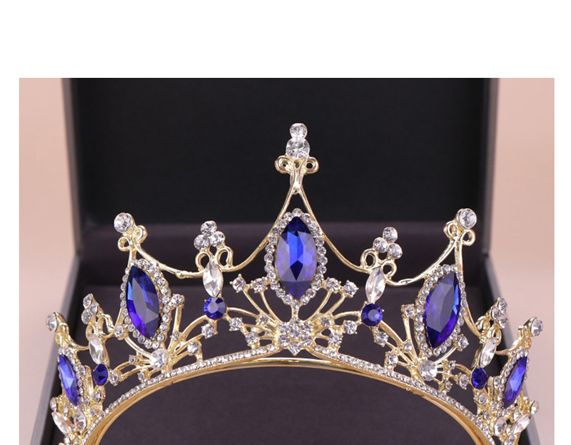 Fashion Blue Crystal Crown Headband,Head Band