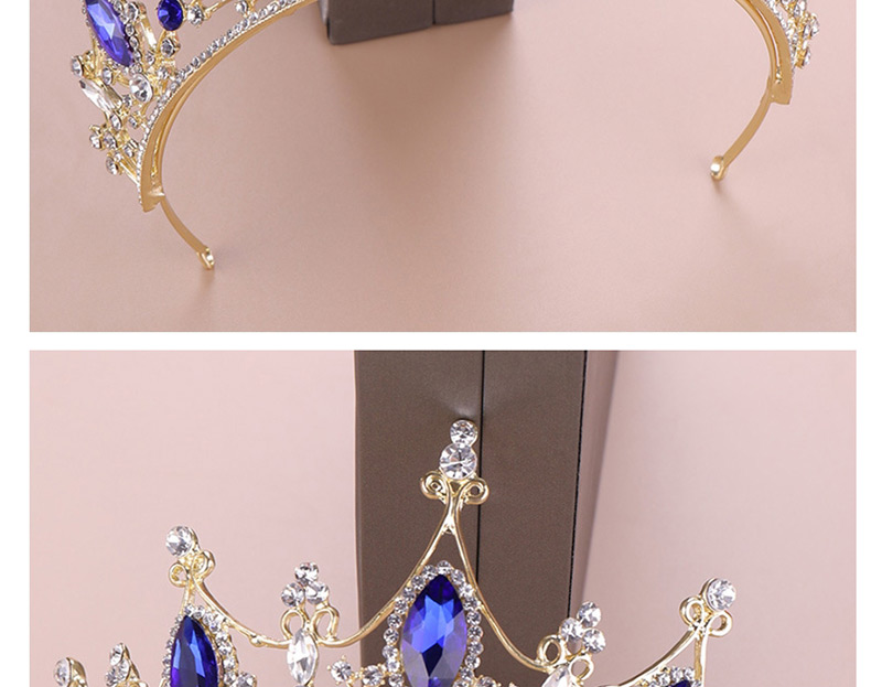 Fashion Blue Crystal Crown Headband,Head Band