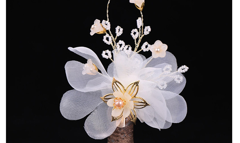 Fashion White Crepe Flower Hair Clip,Hairpins