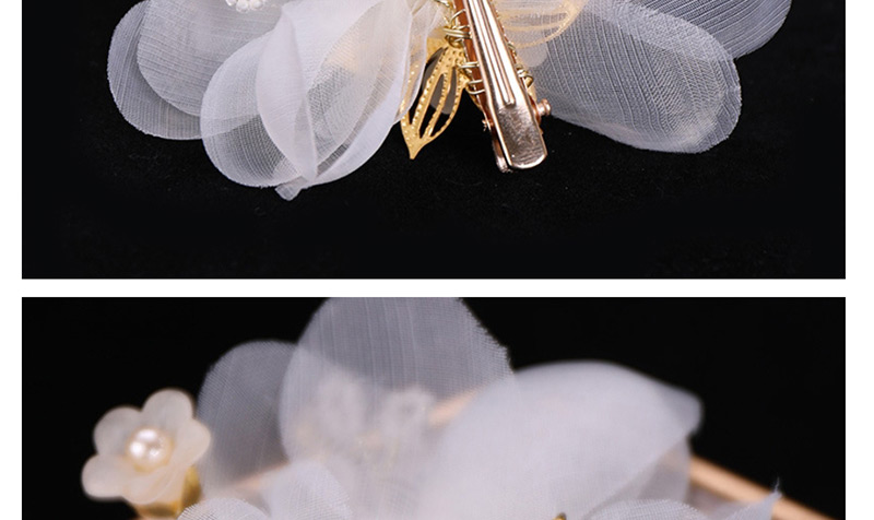 Fashion White Crepe Flower Hair Clip,Hairpins