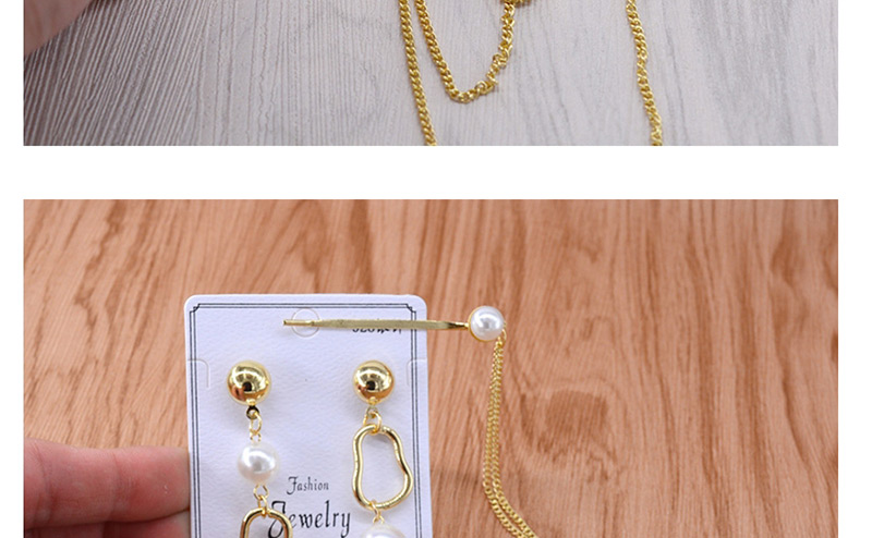 Fashion Gold Diamond Fringed Necklace Integrated Earrings,Hair Ribbons