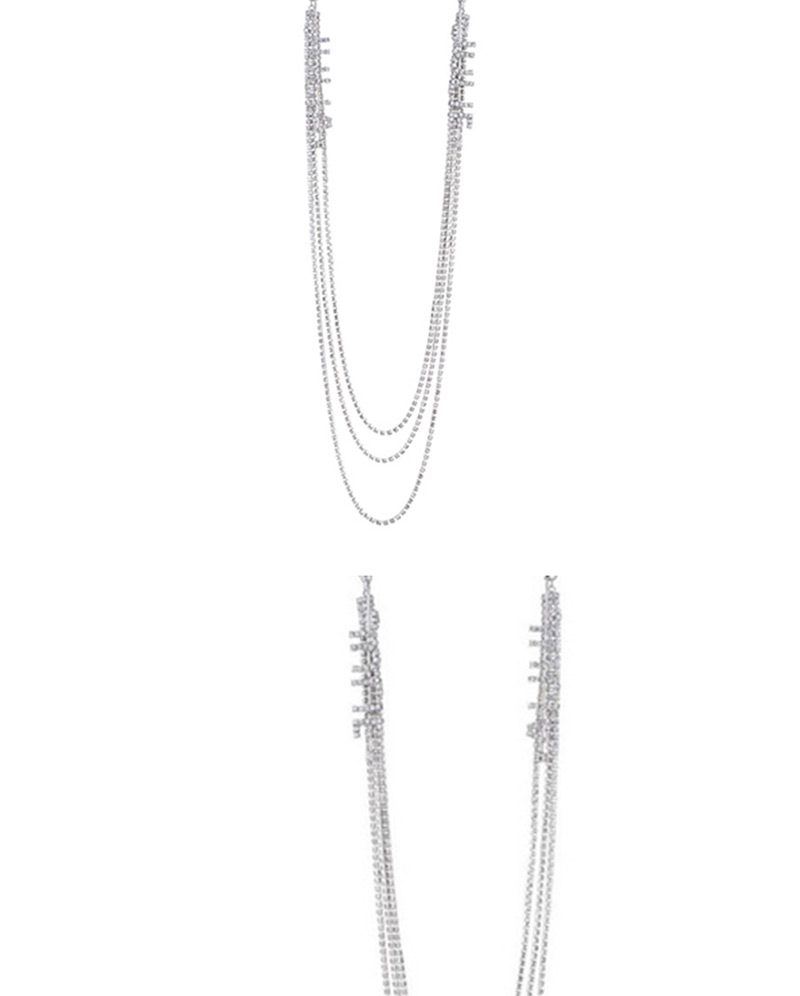 Fashion Silver Letter Full Of Tassel Necklace Earrings One,Drop Earrings