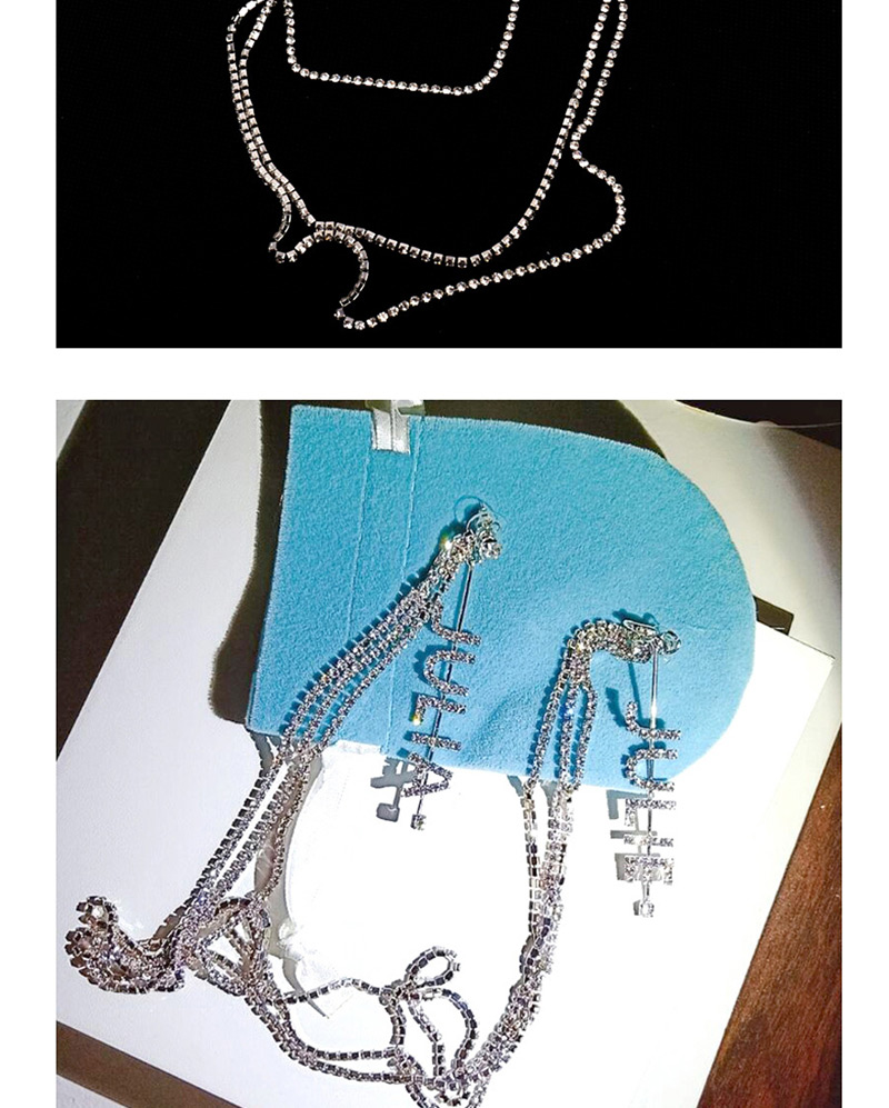 Fashion Silver Letter Full Of Tassel Necklace Earrings One,Drop Earrings