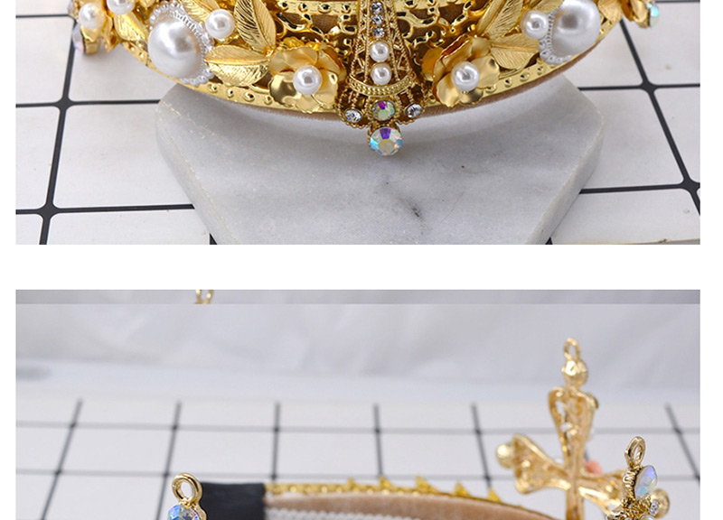 Fashion Gold Cross Pearl Jewel Headband,Head Band