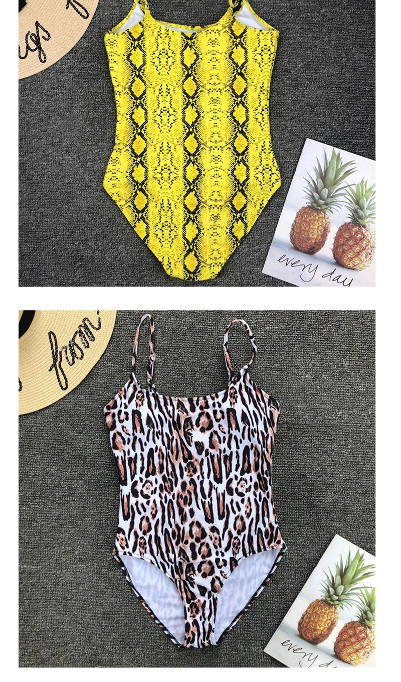 Fashion White Snake Printed One-piece Swimsuit,One Pieces