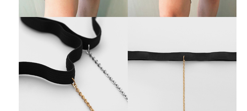 Fashion White K Single Layer Metal Elastic Chain Thigh Chain,Body Piercing Jewelry