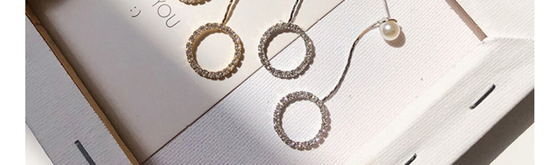 Fashion Silver Diamond Circle Tassel Earrings,Drop Earrings