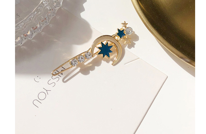 Fashion Blue Star-studded Hairpin,Hairpins