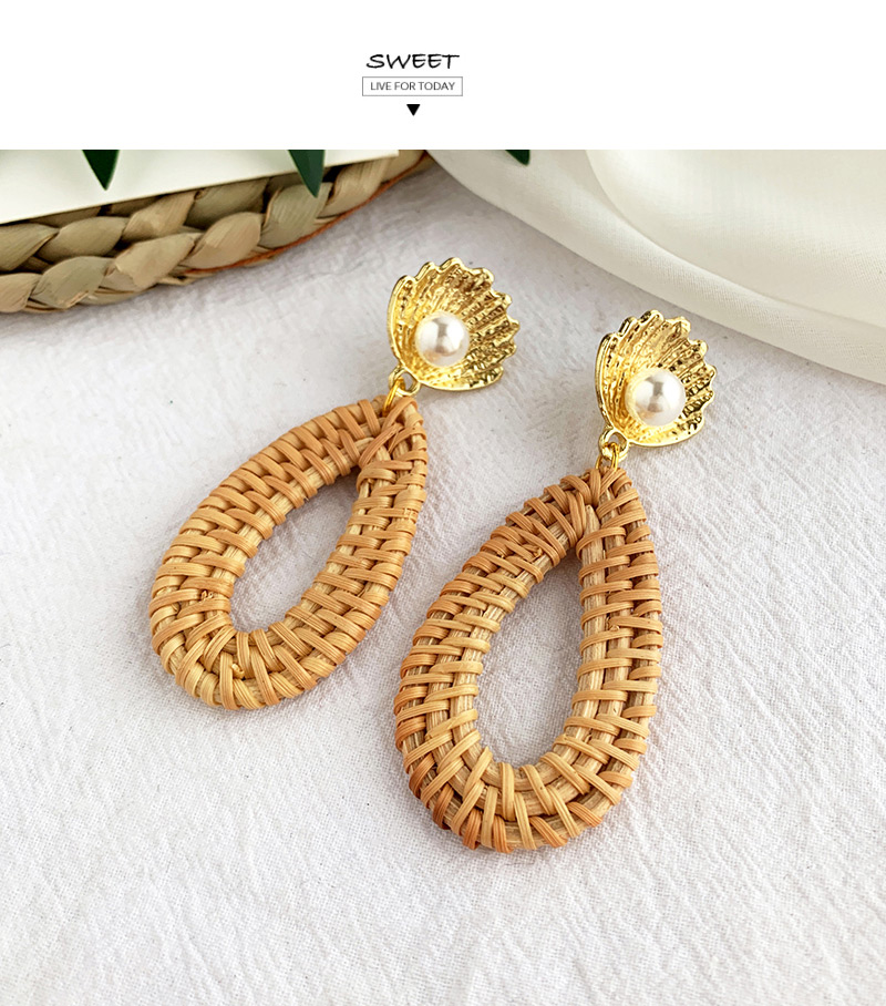 Fashion Gold Alloy Crab Claw Rattan Water Drop Shape Earrings,Drop Earrings
