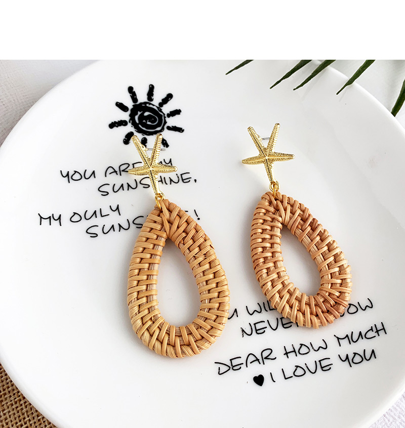 Fashion Gold Alloy Crab Claw Rattan Water Drop Shape Earrings,Drop Earrings