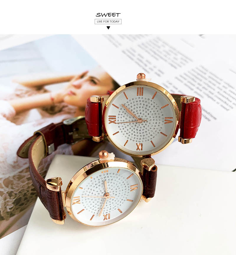 Fashion Red Alloy Pu Electronic Watch,Ladies Watches