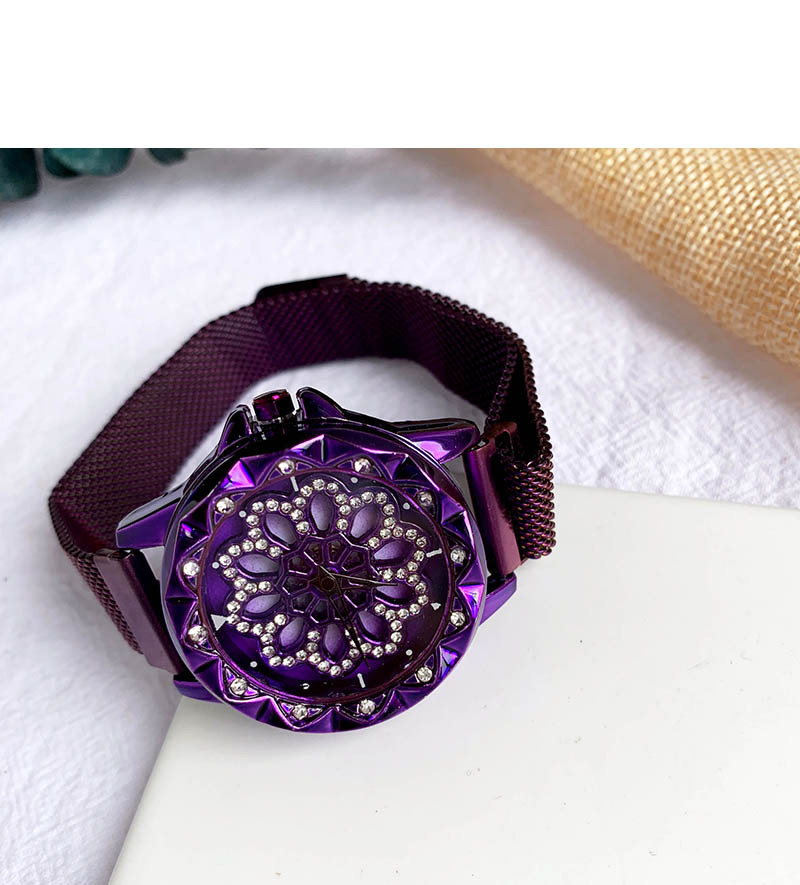 Fashion Gold Alloy Diamond Flower Electronic Watch,Ladies Watches
