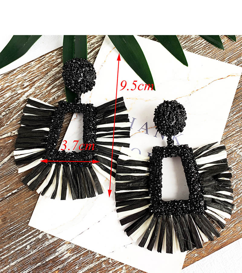 Fashion Red Alloy Square Lafite Earrings,Drop Earrings