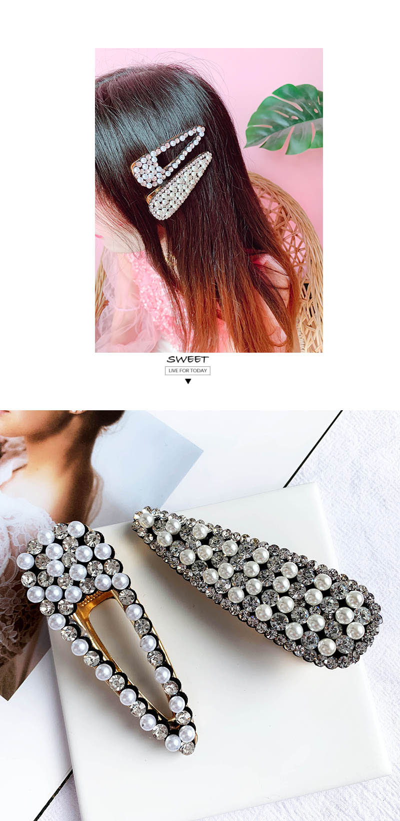 Fashion Full Diamond Alloy-studded Duckbill Hair Clip,Hairpins