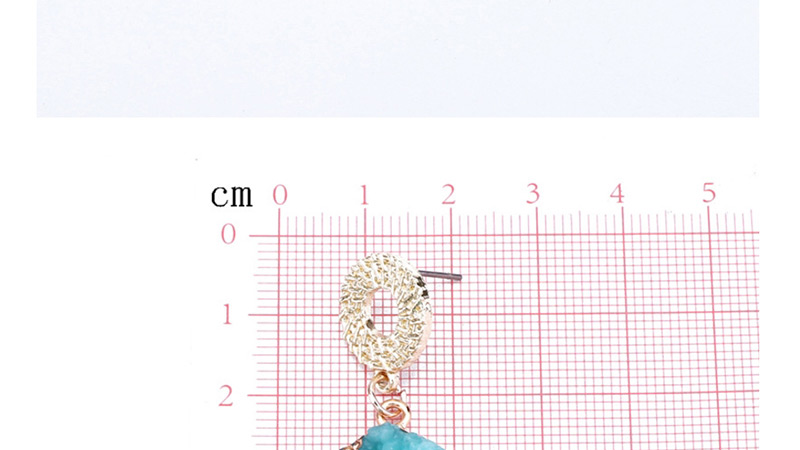 Fashion Pink Imitation Natural Stone Geometric Resin Earrings,Drop Earrings