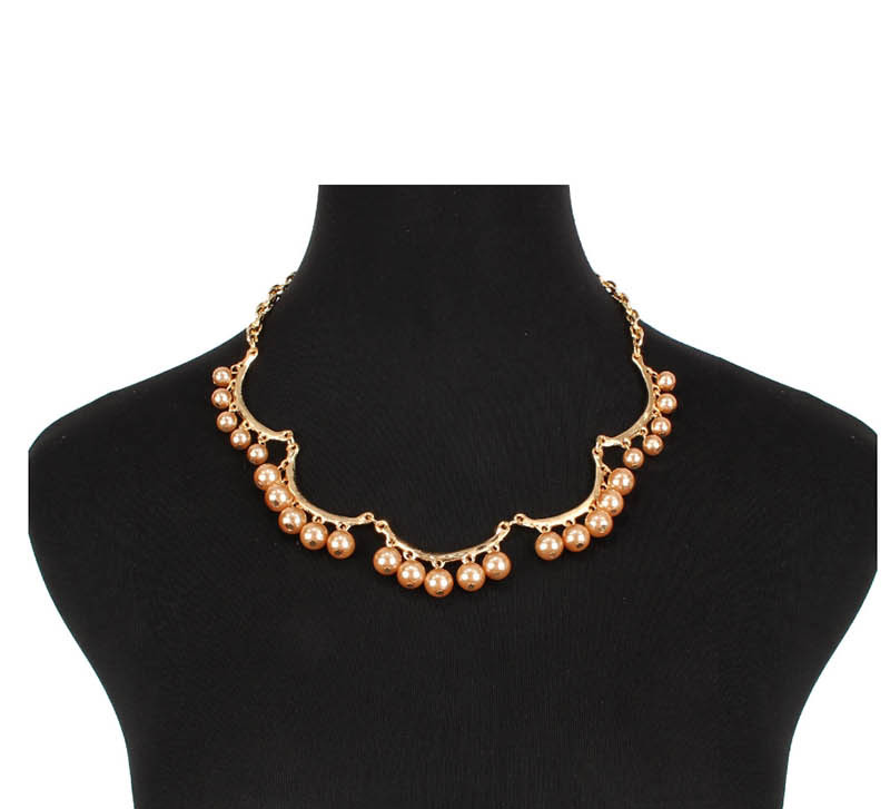 Fashion Brown Imitation Pearl Necklace,Chains