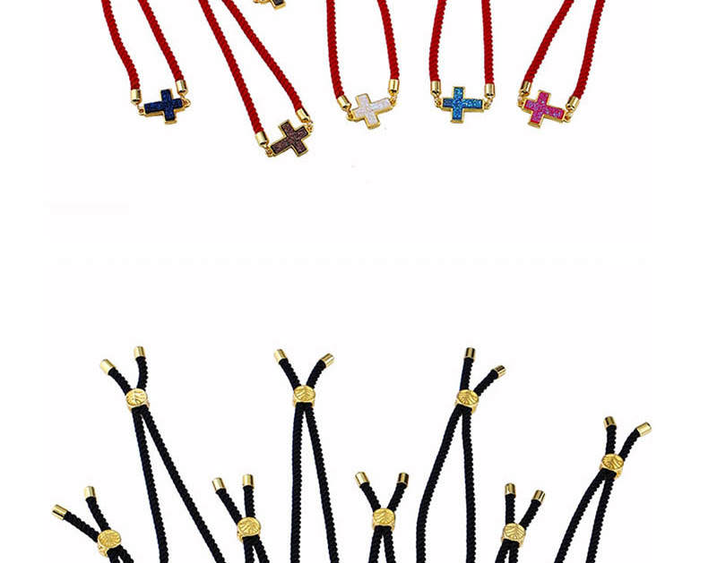 Fashion Black Rope Color Cross Drawstring Bracelet,Fashion Bracelets
