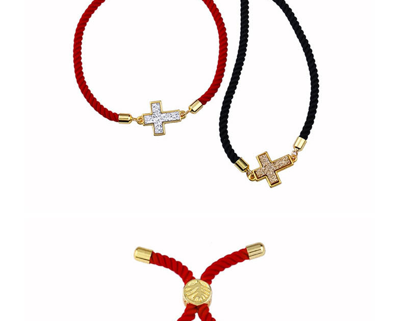 Fashion Red Rope Color Cross Drawstring Bracelet,Fashion Bracelets