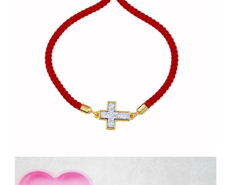 Fashion Red Rope Color Cross Drawstring Bracelet,Fashion Bracelets