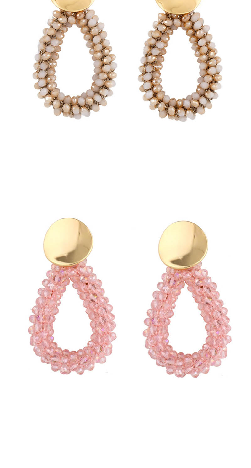 Fashion Red Crystal Rice Beads Drops Geometric Earrings,Drop Earrings
