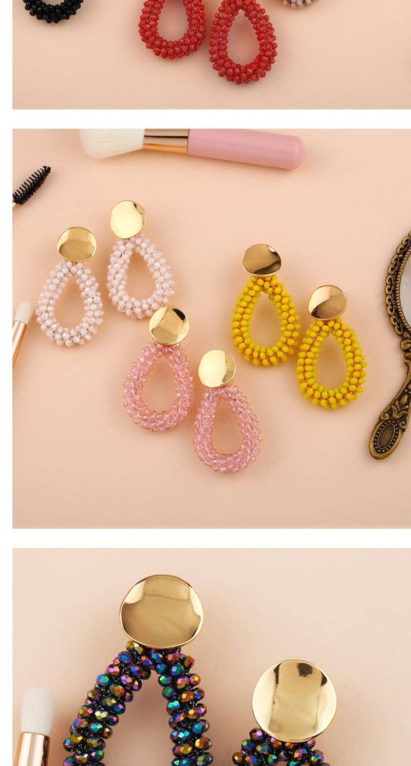 Fashion Gold Color Crystal Rice Bead Drop-shaped Stud Earrings,Stud Earrings