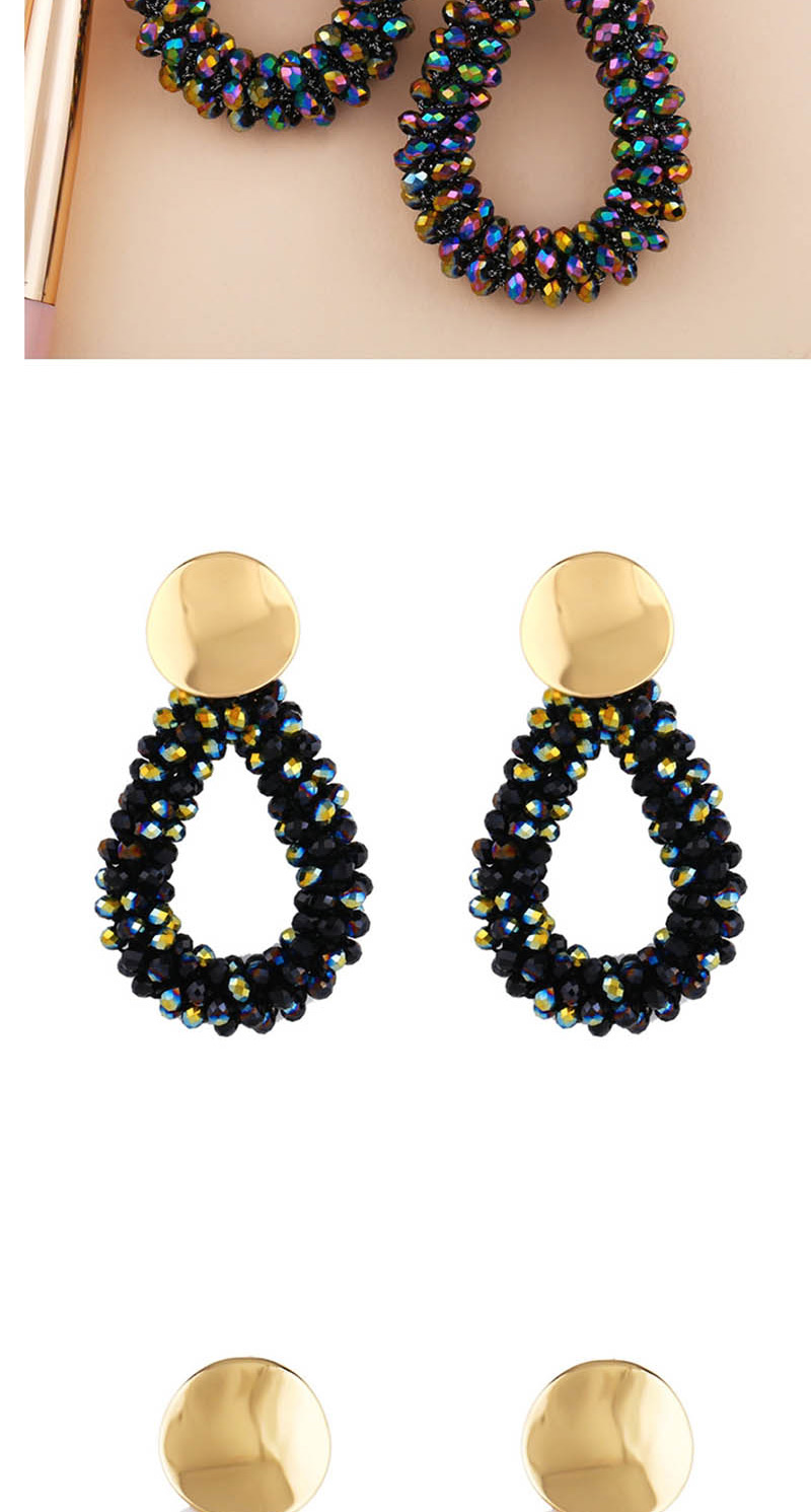 Fashion Silver Crystal Rice Beads Drops Geometric Earrings,Drop Earrings