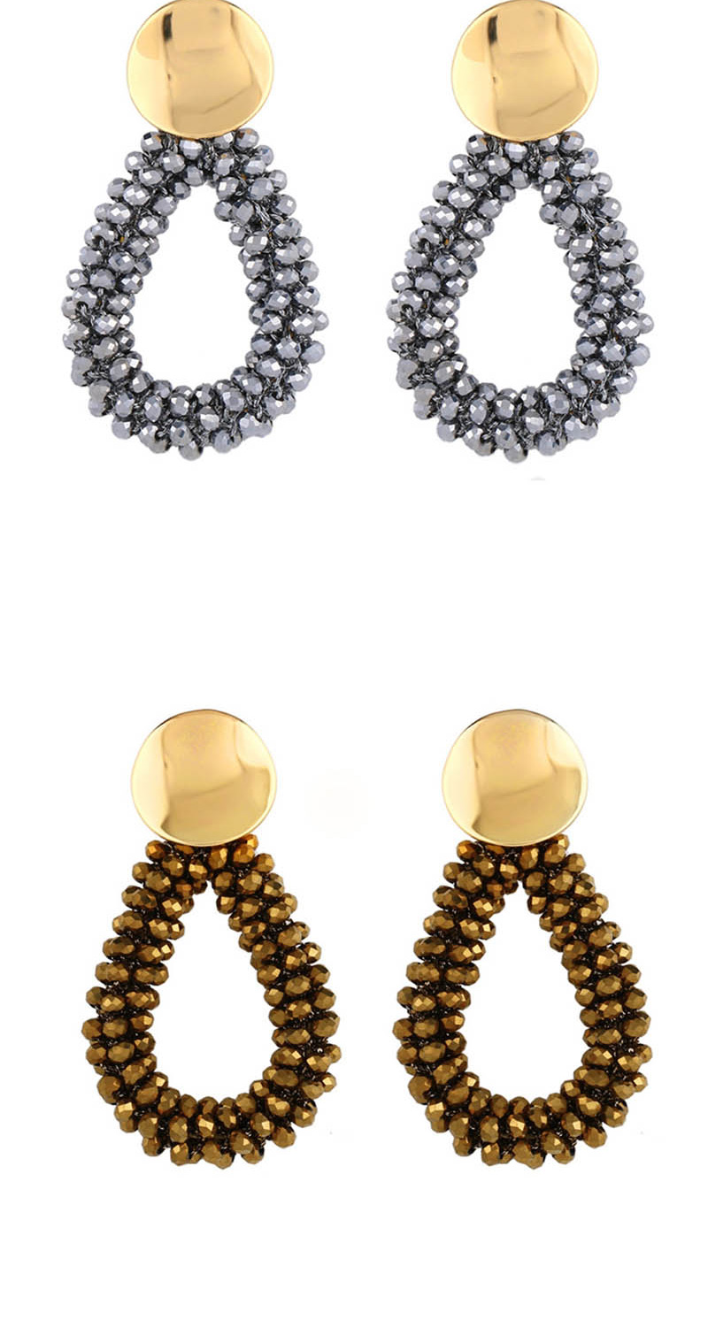 Fashion Color Crystal Rice Beads Drops Geometric Earrings,Drop Earrings