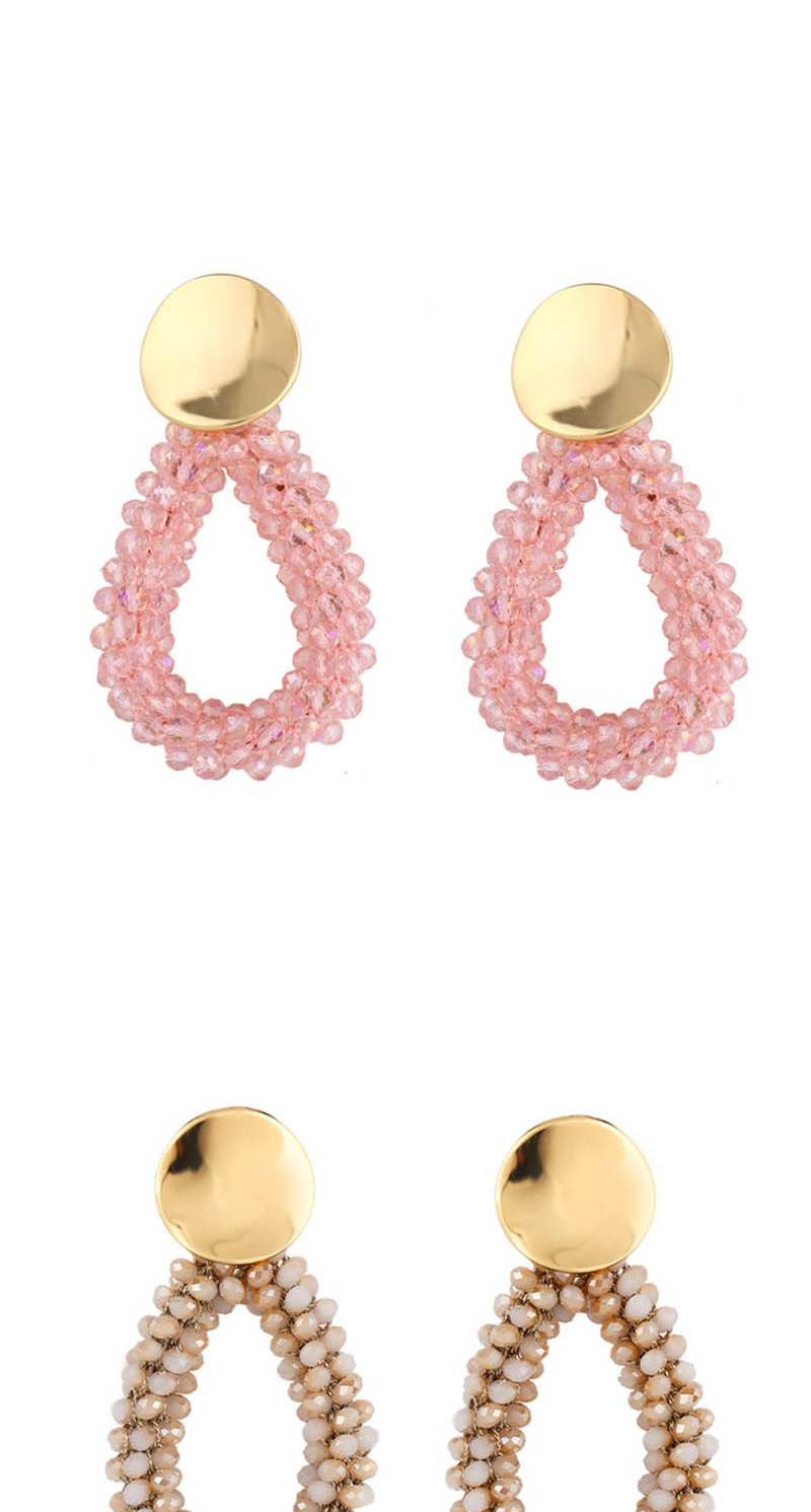 Fashion Color Crystal Rice Beads Drops Geometric Earrings,Drop Earrings