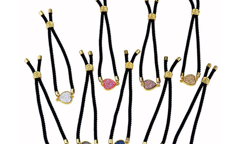 Fashion Black Rope Orange Love Adjustable Drawstring Bracelet,Fashion Bracelets