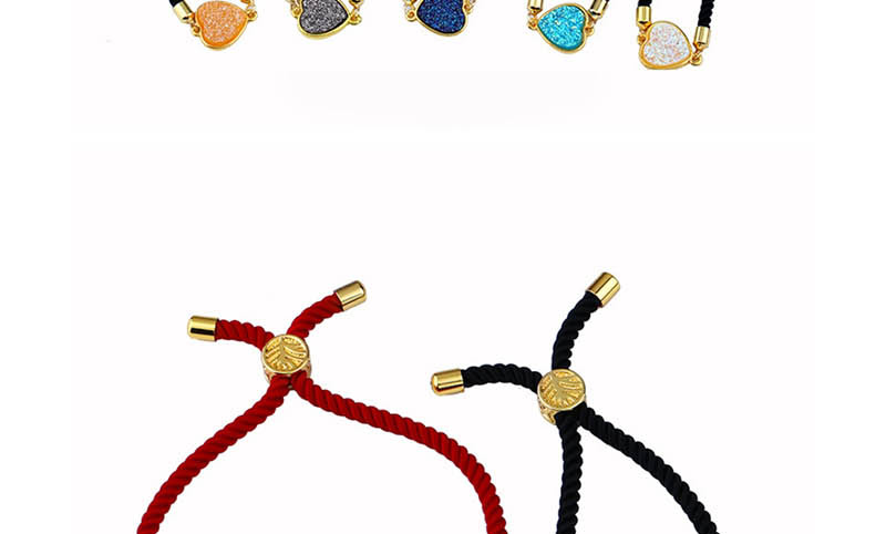 Fashion Black Rope Orange Love Adjustable Drawstring Bracelet,Fashion Bracelets