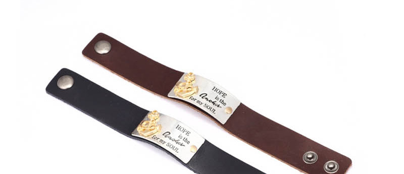 Fashion Brown Anchor Leather Bracelet,Fashion Bracelets