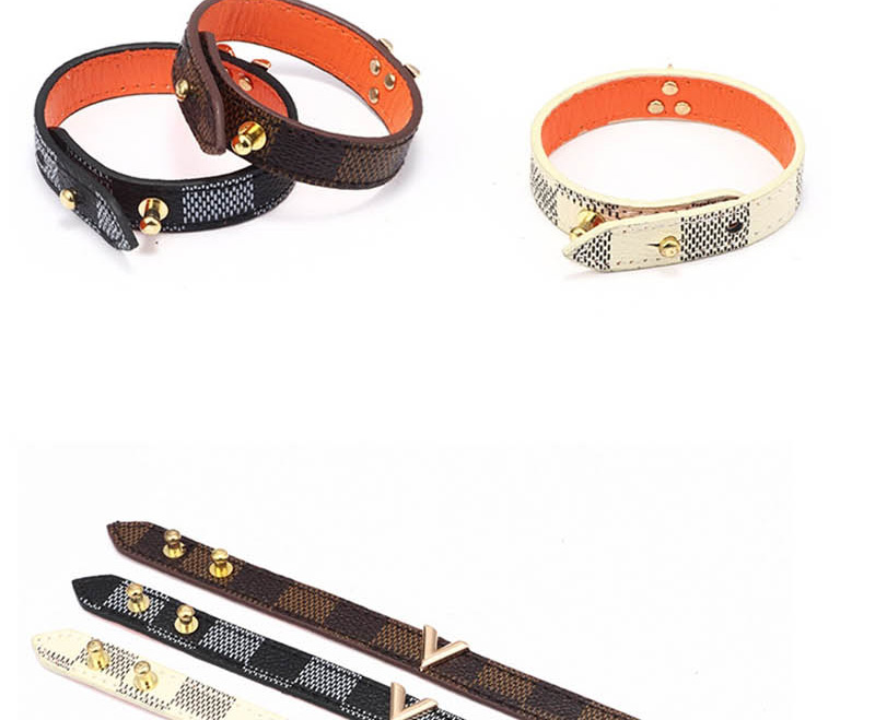 Fashion White V-shaped Leather Striped Bracelet,Fashion Bracelets