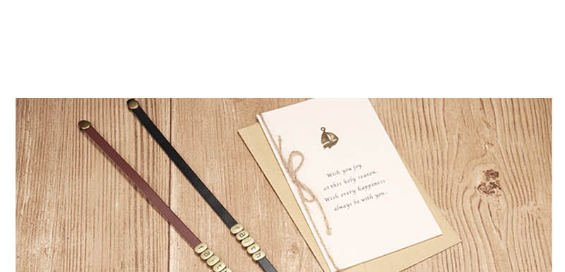 Fashion Brown Letter Cowhide Woven Bracelet,Fashion Bracelets