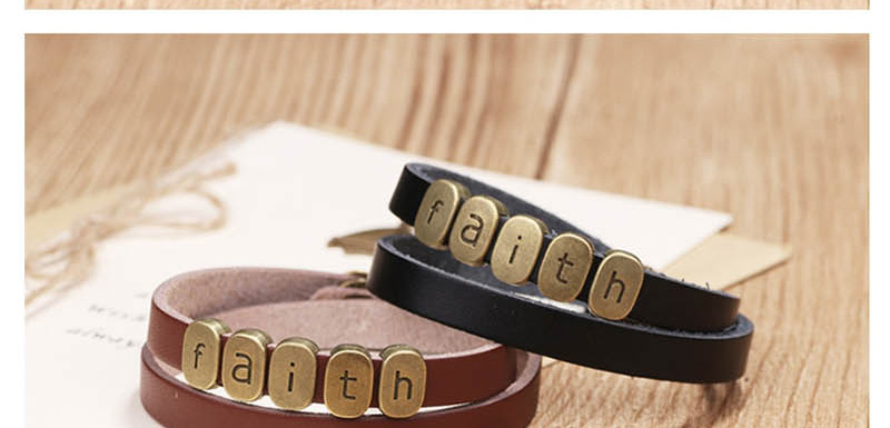 Fashion Black Letter Cowhide Woven Bracelet,Fashion Bracelets