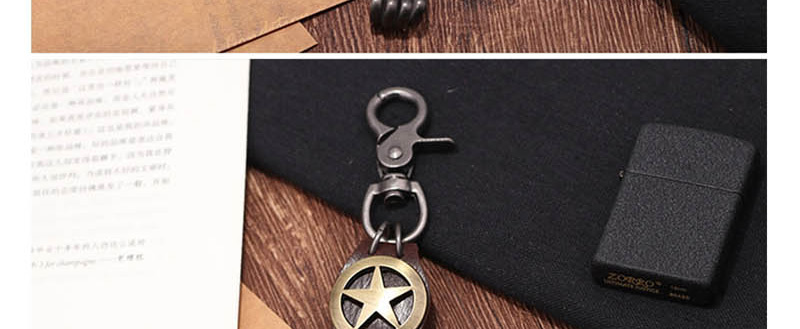 Fashion Bronze Pentagram Keychain,Fashion Keychain