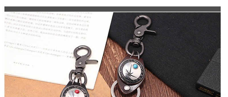 Fashion Red Pine Cowhide Alloy Letter Jewel Inlaid Keychain,Fashion Keychain