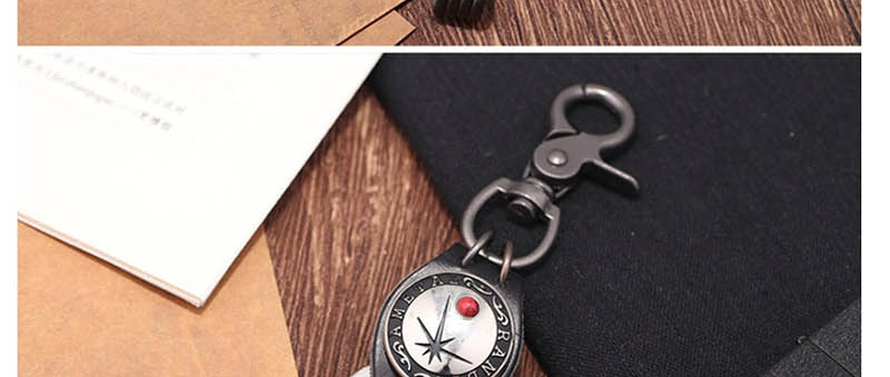 Fashion Turquoise Cowhide Alloy Letter Jewel Inlaid Keychain,Fashion Keychain