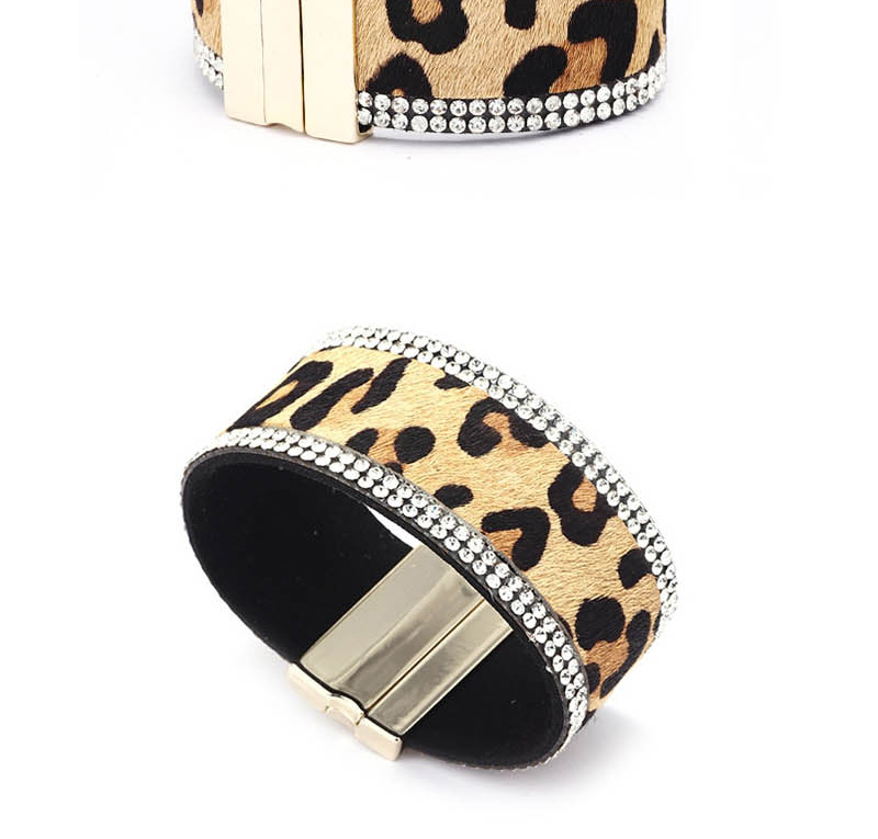 Fashion Gray Leopard Horse Hair Magnetic Buckle Bracelet,Fashion Bracelets
