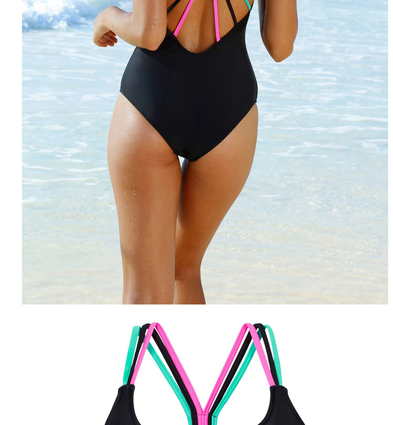 Fashion Lake Blue Color Rope One-piece Swimsuit,One Pieces