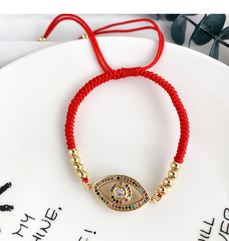 Fashion Red Copper Inlaid Zircon Rope Eye Bracelet,Bracelets