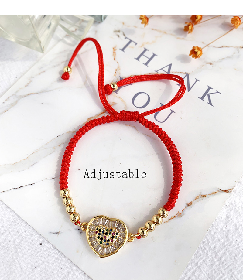 Fashion Red Copper Inlay Zircon Rope Love Bracelet,Bracelets