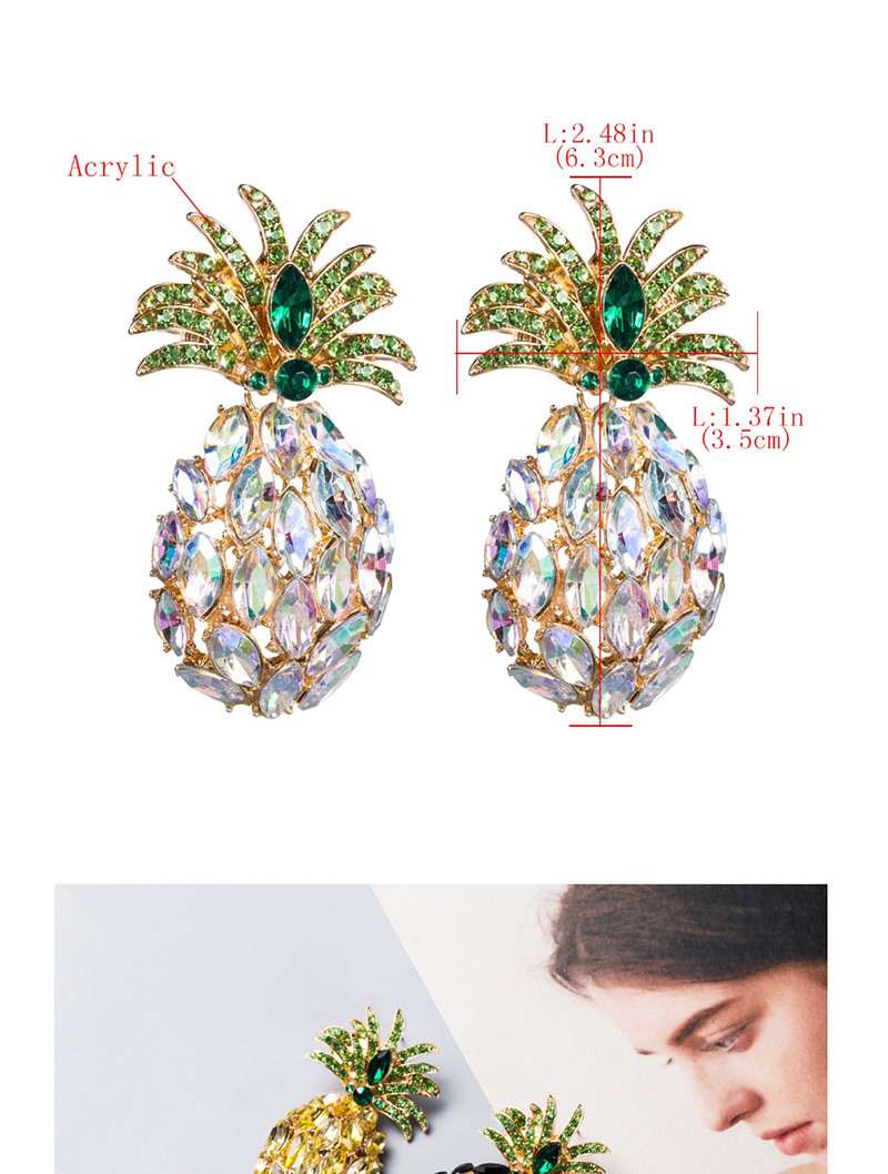 Fashion Yellow Diamond-encrusted Fruit Earrings,Stud Earrings