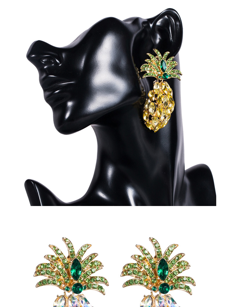 Fashion Yellow Diamond-encrusted Fruit Earrings,Stud Earrings