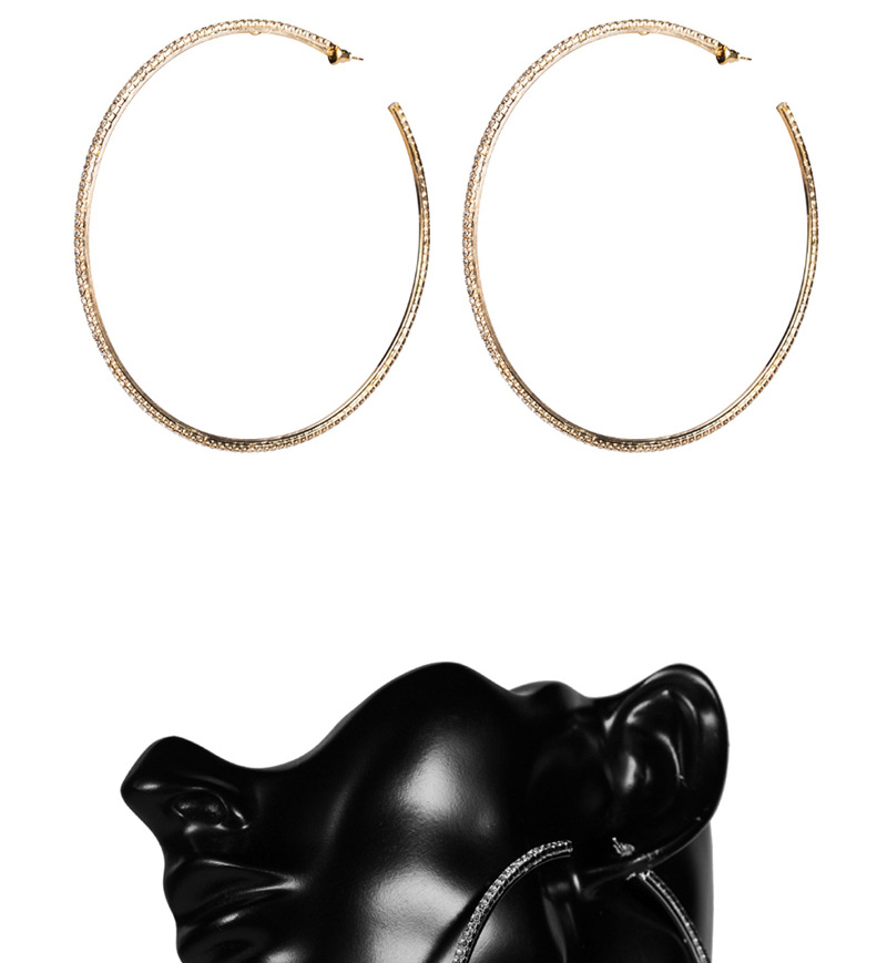 Fashion 8th Gold Large Circle With Diamond Earrings,Hoop Earrings
