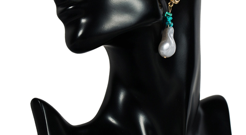 Fashion White Turquoise Irregular Natural Stone Earrings,Drop Earrings