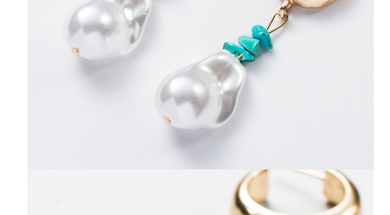 Fashion White Turquoise Irregular Natural Stone Earrings,Drop Earrings